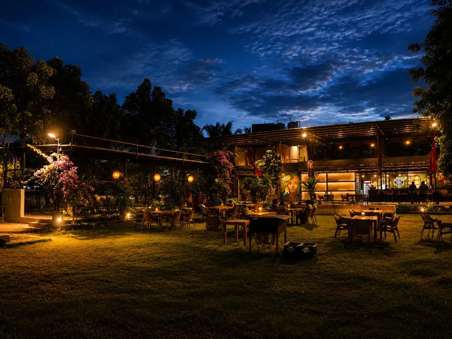 The Grove farm-to-table restaurant in Tiruppur with open-air dining ambience